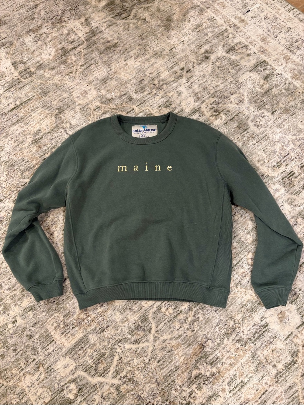 Champion x Maine Chest Logo Crewneck Sweatshirt - Dark Green